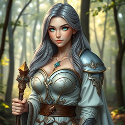 A very busty, cute, and innocent-looking Ukrainian cleric healer girl