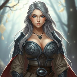 A very busty, cute, innocent, and beautiful slim Ukrainian cleric healer girl with huge breasts