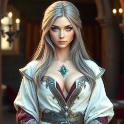 A stunningly beautiful and innocent slim Ukrainian cleric healer girl with large breasts