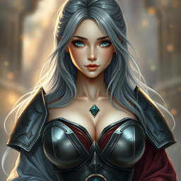 A realistic portrayal of a very busty, innocent, and beautiful slim Ukrainian cleric healer girl