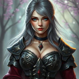A realistic portrayal of a very busty, innocent, and beautiful slim Ukrainian cleric healer girl