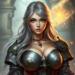 A realistic portrayal of a very busty, innocent, and beautiful slim Ukrainian cleric healer girl
