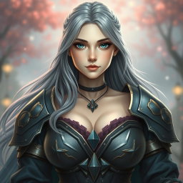 A realistic portrayal of a very busty, innocent, and beautiful slim Ukrainian cleric healer girl