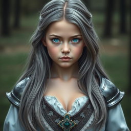 A realistic photo of an innocent and beautiful Ukrainian cleric healer girl