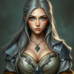 A stunning, realistic portrait of a beautiful Ukrainian cleric healer girl exuding a shy yet innocent charm