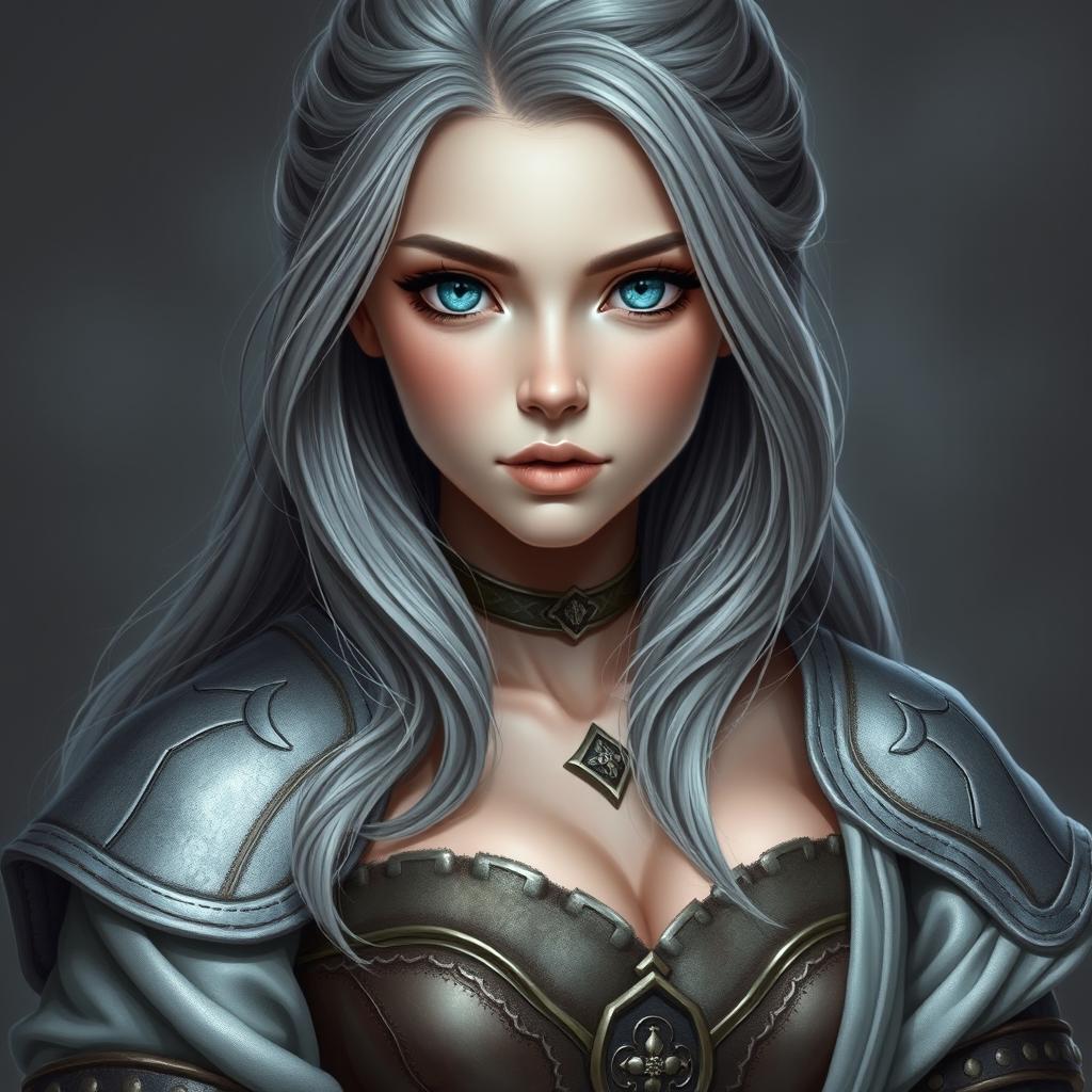 A stunning, realistic portrait of a beautiful Ukrainian cleric healer girl exuding a shy yet innocent charm