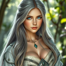 A realistic photo featuring a stunningly beautiful and kind Ukrainian cleric healer girl
