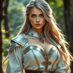 A realistic photo featuring a stunningly beautiful and kind Ukrainian cleric healer girl