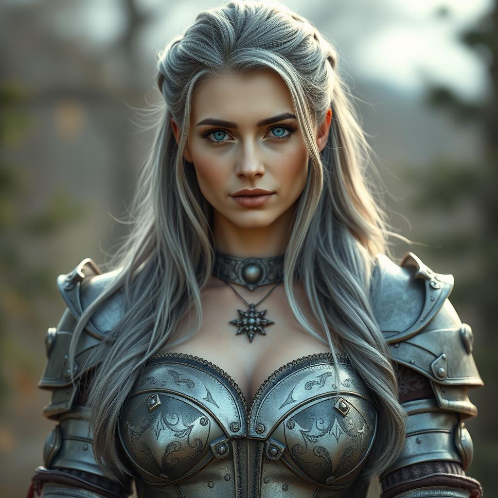 A realistic photo of a beautiful, slim Ukrainian cleric healer