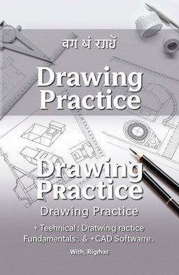 An elegant and professional graphic showcasing technical drawings including orthographic projections and detailed parts, complemented by a clean and contemporary CAD software interface