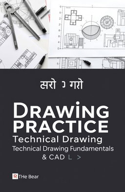 An elegant and professional graphic showcasing technical drawings including orthographic projections and detailed parts, complemented by a clean and contemporary CAD software interface