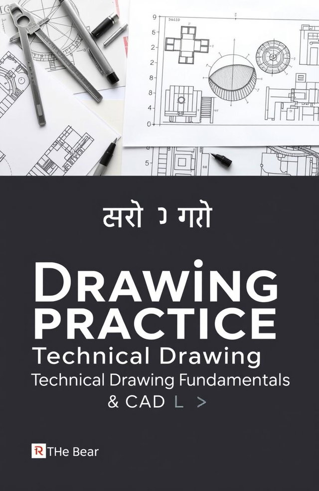 An elegant and professional graphic showcasing technical drawings including orthographic projections and detailed parts, complemented by a clean and contemporary CAD software interface