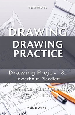 An elegant and professional graphic showcasing technical drawings including orthographic projections and detailed parts, complemented by a clean and contemporary CAD software interface