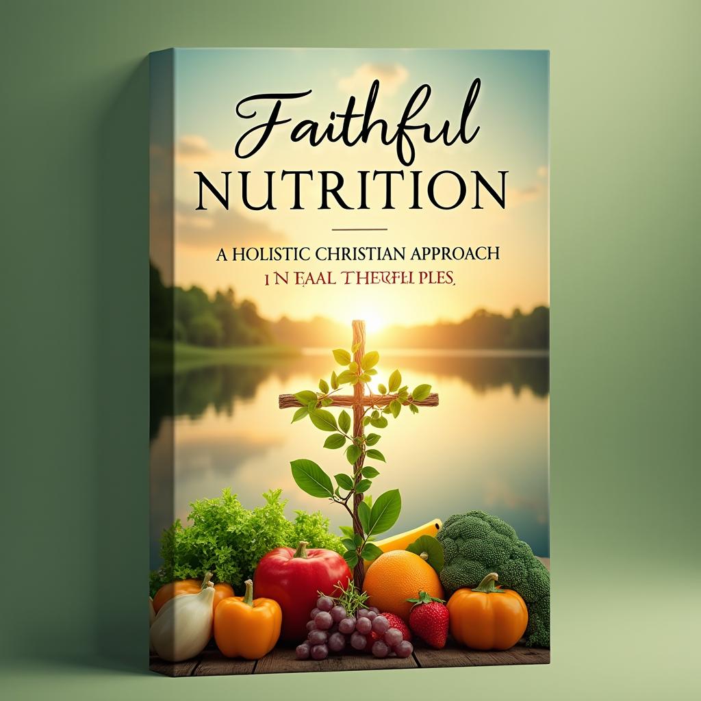 A captivating book cover design for "Faithful Nutrition: A Holistic Christian Approach to Cancer Wellness"