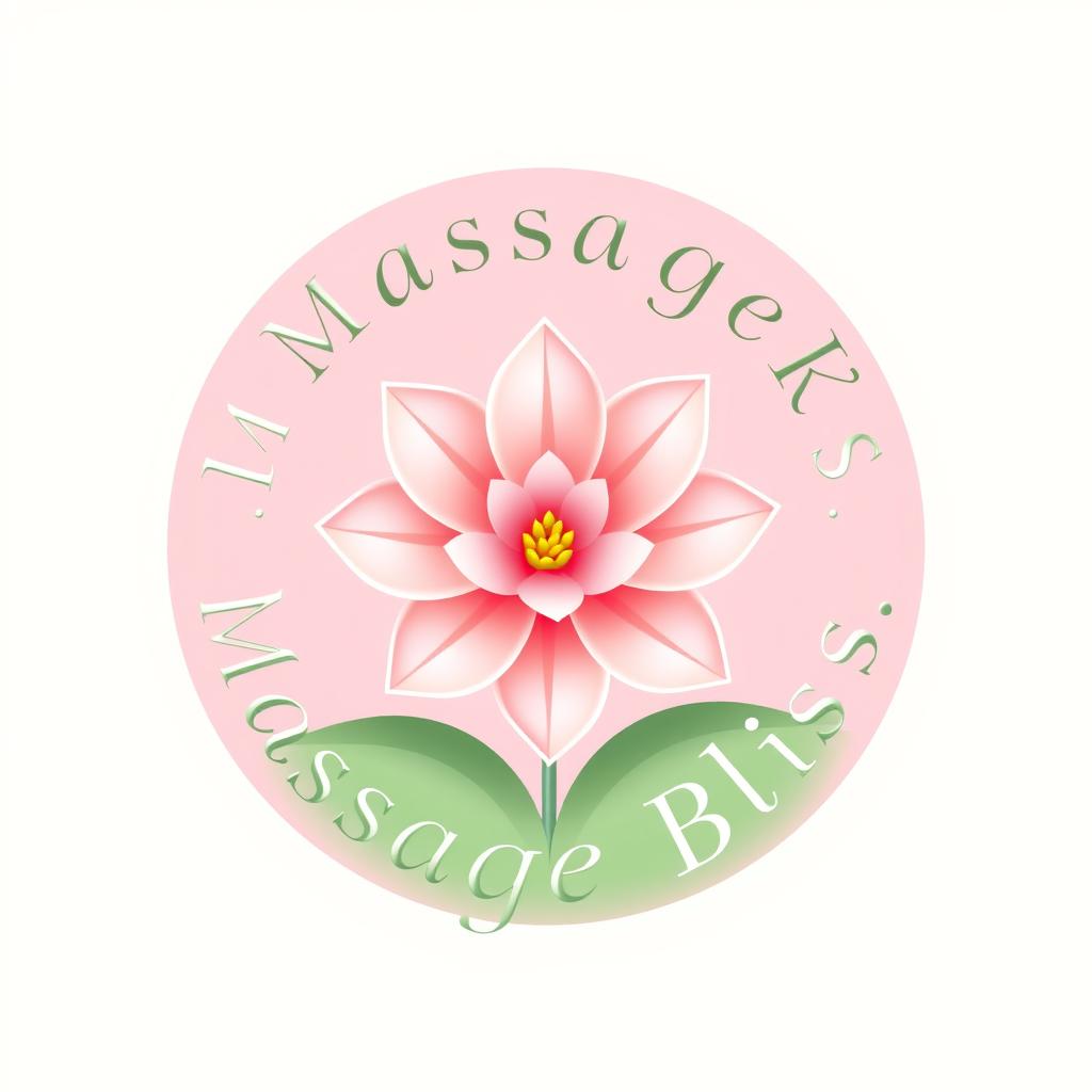A logo that elegantly merges the themes of massage and flowers