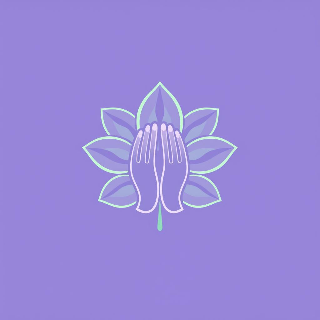 An icon design representing massage therapy integrated with a floral element