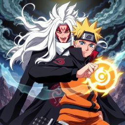Boruto Uzumaki, Naruto's son, is depicted in an action-packed scene, confidently holding the glowing Rasengan in his right hand