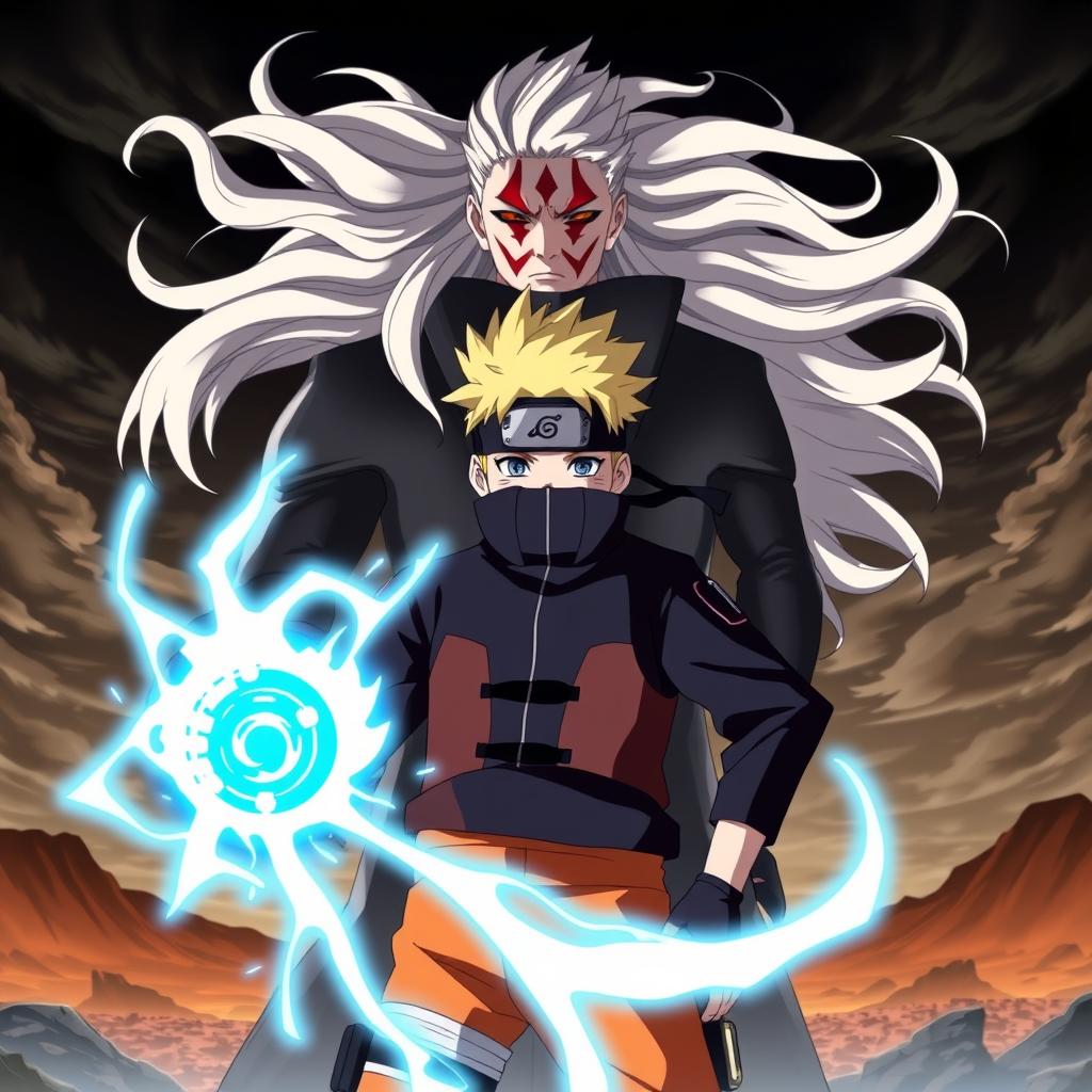 In an intense scene from "Boruto: Naruto Next Generations," Boruto Uzumaki is shown confidently holding the Rasengan in his right hand, radiating bright blue and white energy
