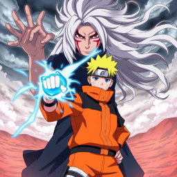 In an intense scene from "Boruto: Naruto Next Generations," Boruto Uzumaki is shown confidently holding the Rasengan in his right hand, radiating bright blue and white energy
