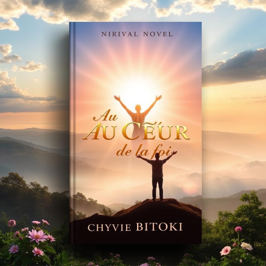 A captivating book cover design for a Christian novel titled 'Au Cœur De la foi' by Chyvie BITOKI