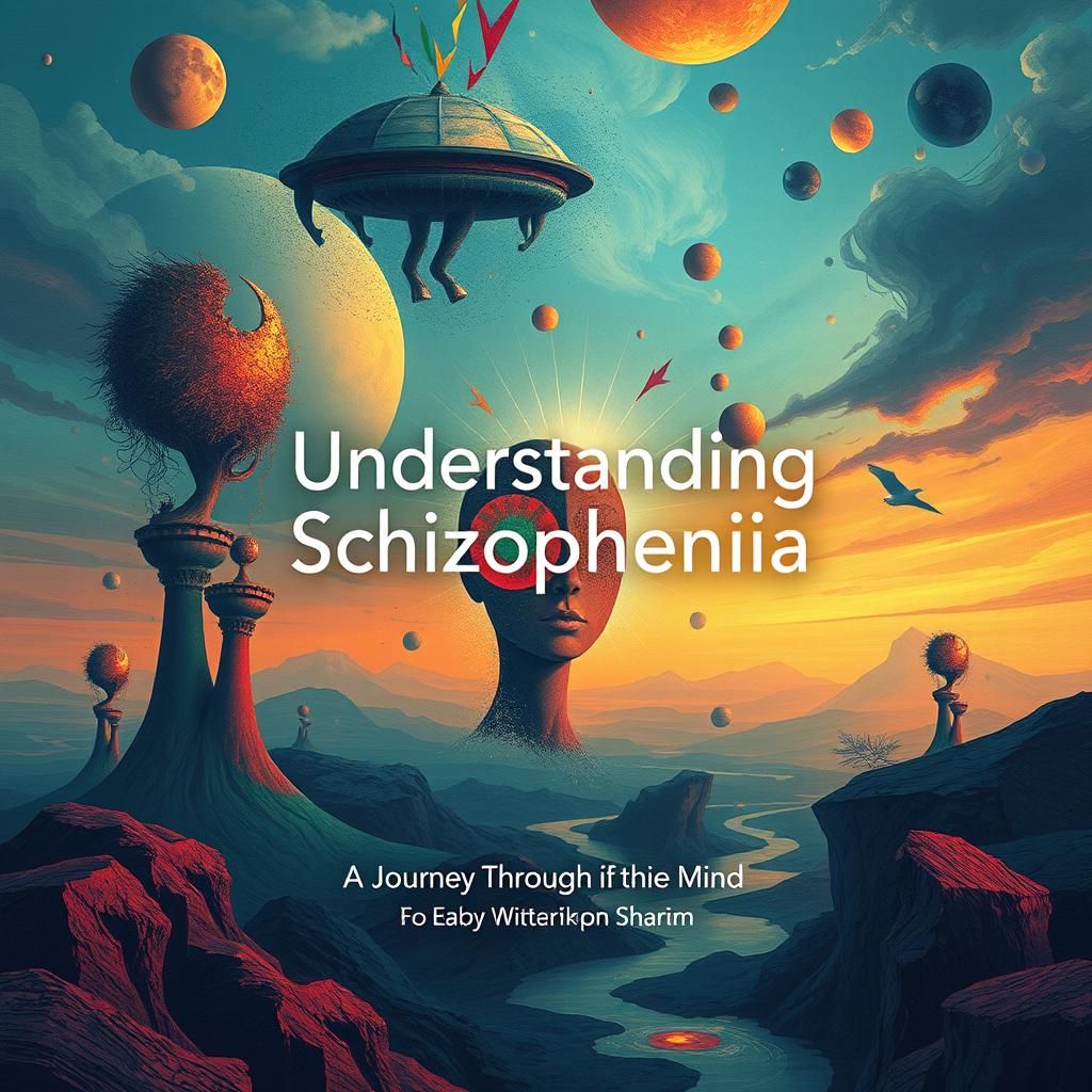 A captivating book cover design focused on schizophrenia