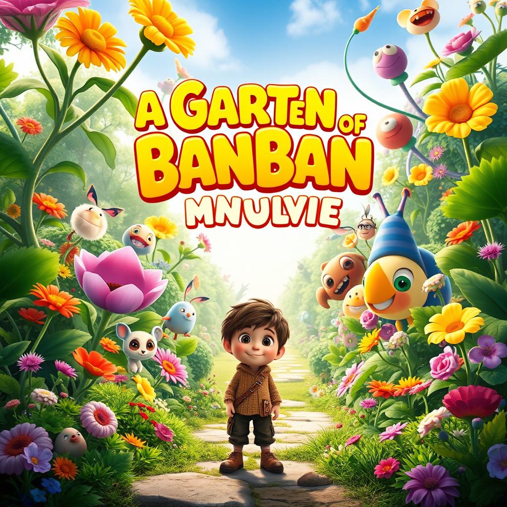 An epic Pixar-style movie poster for 'A Garten of BanBan Movie'