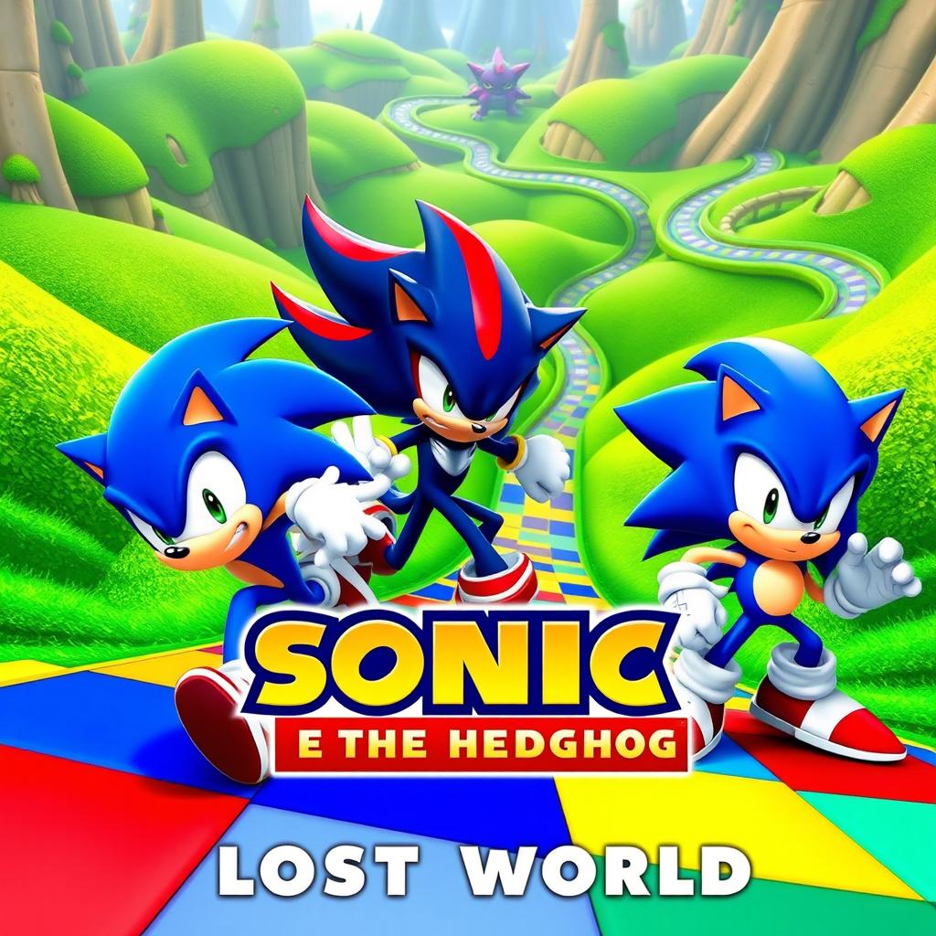 Sonic the Hedgehog and Shadow the Hedgehog locked in a fierce battle within the vivid Green Hill Zone, showcasing their unique abilities and rivalry