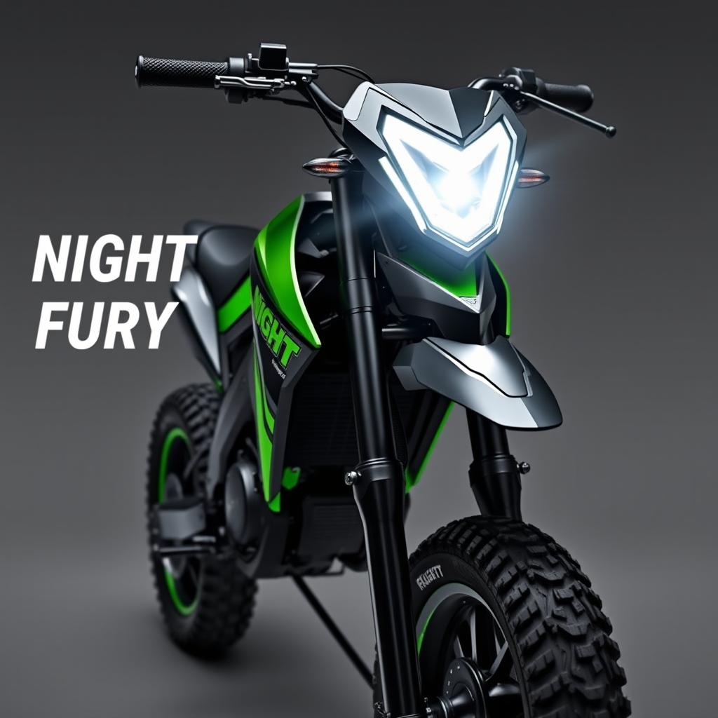 A unique electric pit bike featuring sharp contours while still maintaining an elegant and modern style
