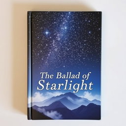 A captivating book cover design featuring a mesmerizing night sky filled with twinkling stars in the upper portion