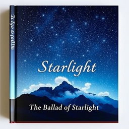 A captivating book cover design featuring a mesmerizing night sky filled with twinkling stars in the upper portion