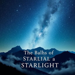 A captivating book cover design featuring a mesmerizing night sky filled with twinkling stars in the upper portion