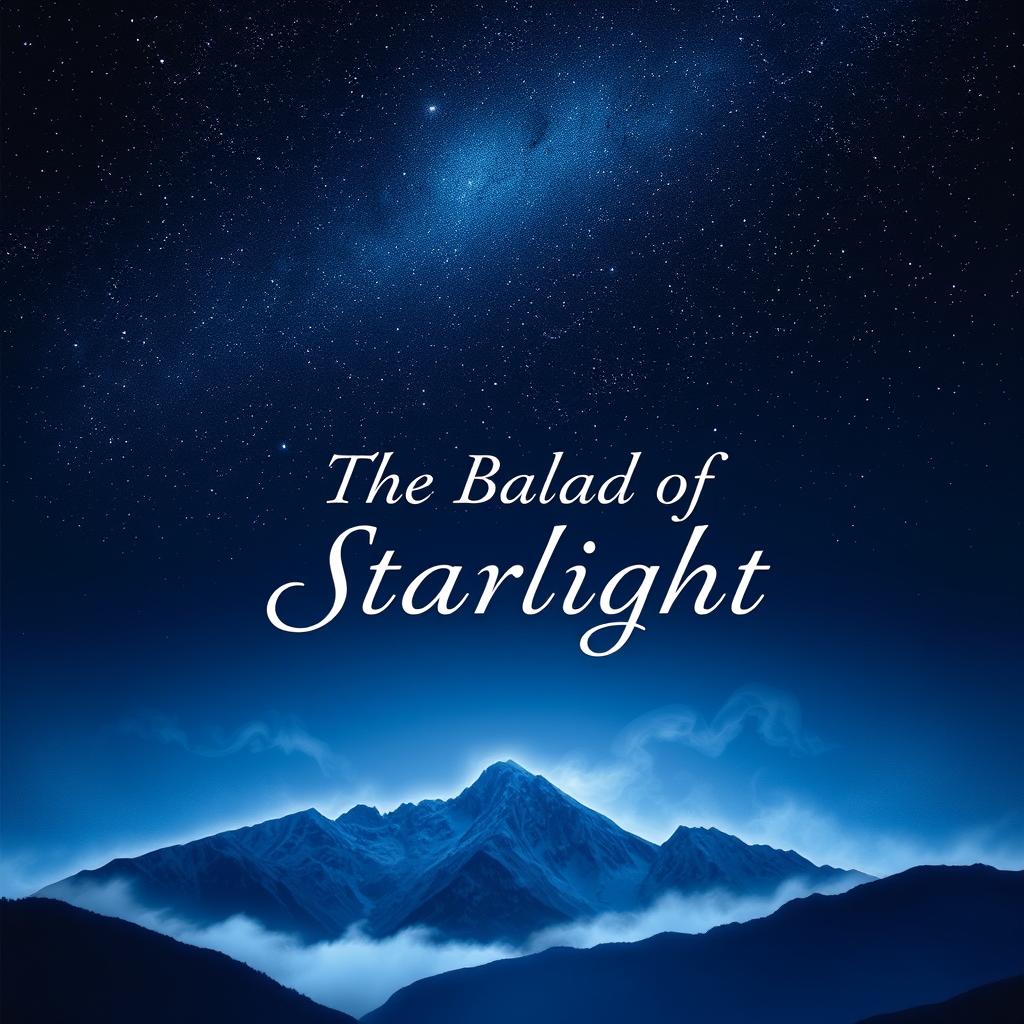 A captivating book cover design featuring a mesmerizing night sky filled with twinkling stars in the upper portion