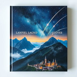 A captivating book cover featuring a mesmerizing night sky filled with twinkling stars in the upper section