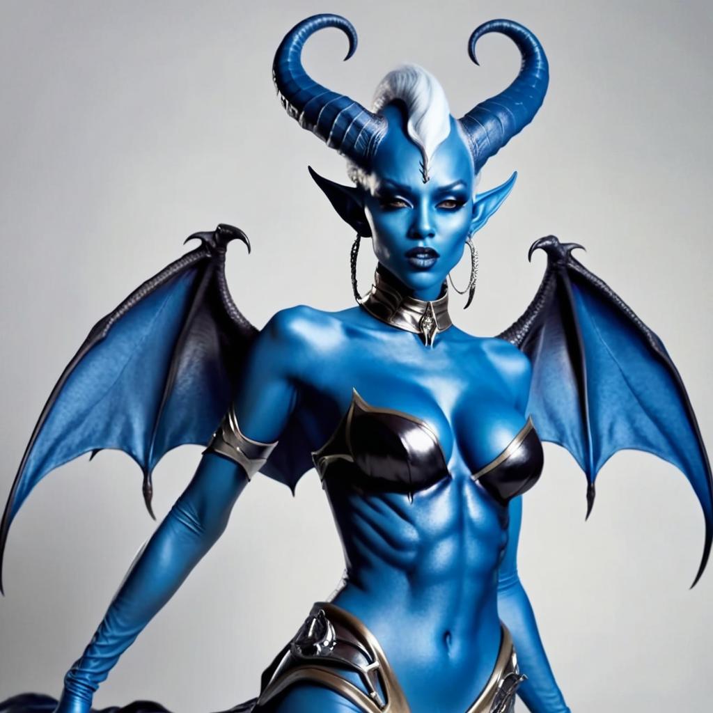 Epic Blue Dragon Woman Superhero - Unleash the Power!