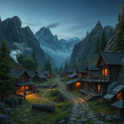 A hidden mining settlement nestled near the Sword Mountains, serving as the starting point for an adventure