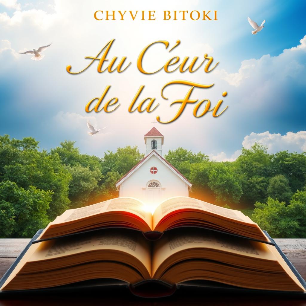 An evocative book cover for 'Au Cœur de la Foi' by Chyvie BITOKI