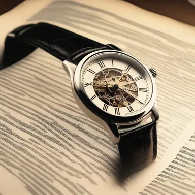 In the fantasy novel, the protagonist received an analog watch as a magical artifact that could stop time.