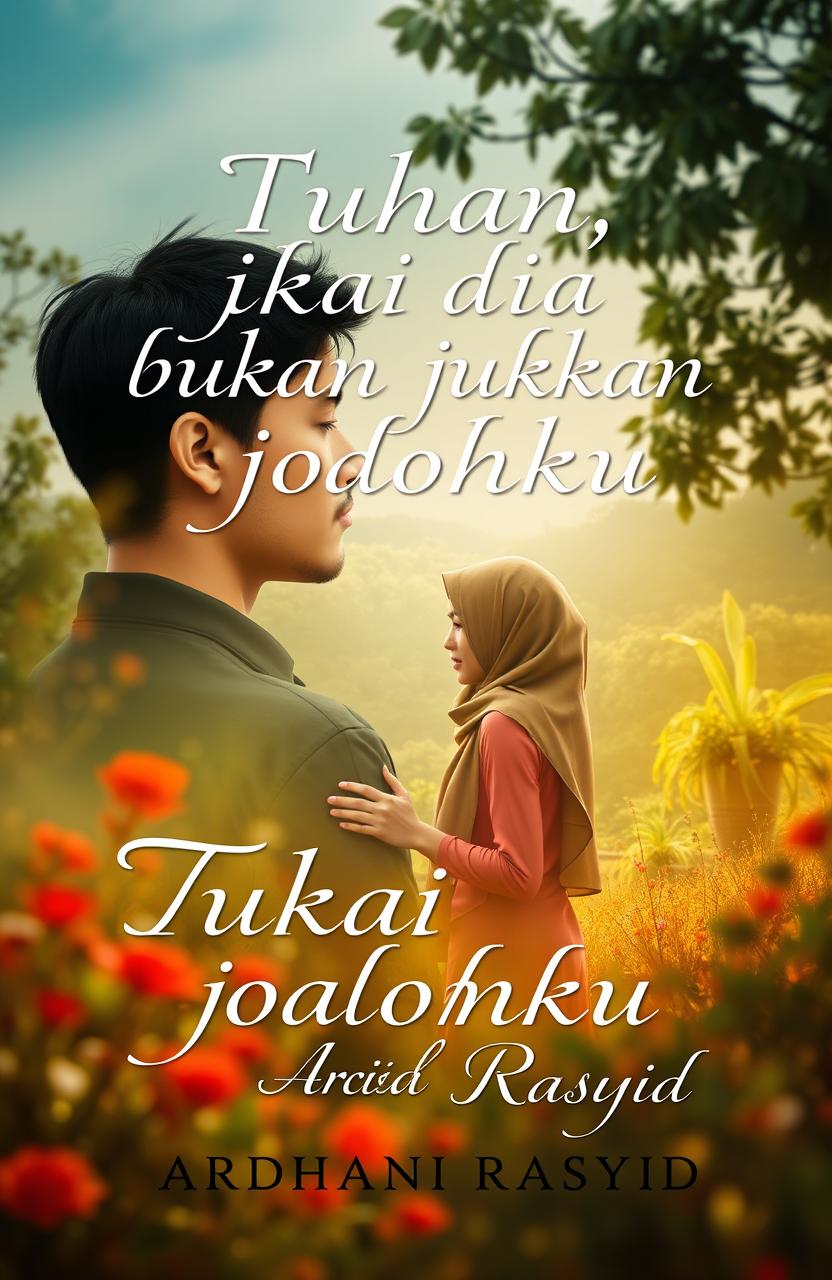 A book cover design for the title 'Tuhan, jika dia bukan jodohku'