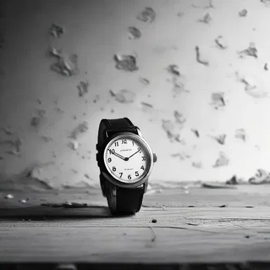 The poet described a melancholic scene, where an abandoned analog watch ticked away in an empty room.
