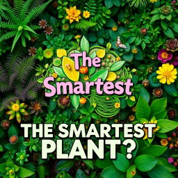A colorful and engaging YouTube thumbnail for a video discussing the intelligence of plants