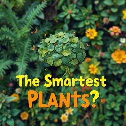 A colorful and engaging YouTube thumbnail for a video discussing the intelligence of plants
