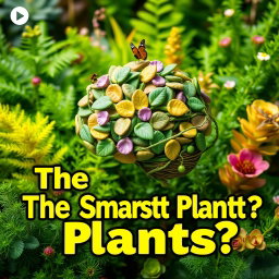 A colorful and engaging YouTube thumbnail for a video discussing the intelligence of plants
