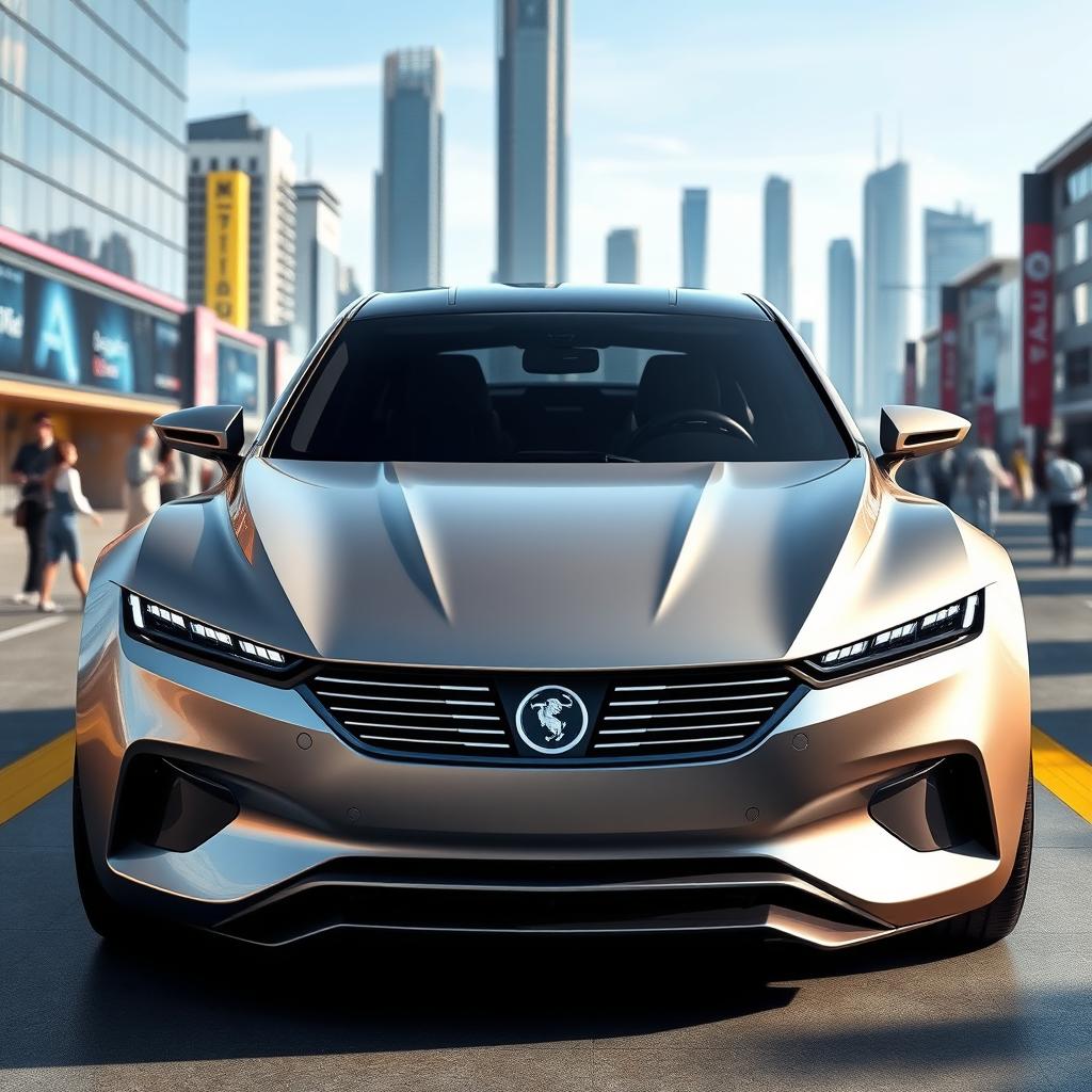 A futuristic Saab 2030 vehicle design that combines sleek aerodynamics with an innovative, modern aesthetic