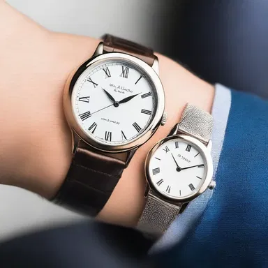 The engaged couple engraved their initials on the back of their analog watches as a symbol of their love.