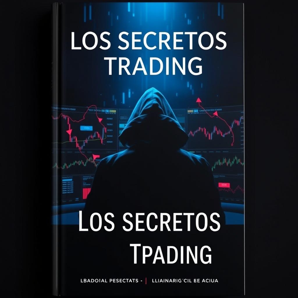 Cover for the book 'Los Secretos del Trading', featuring an enigmatic and mysterious style