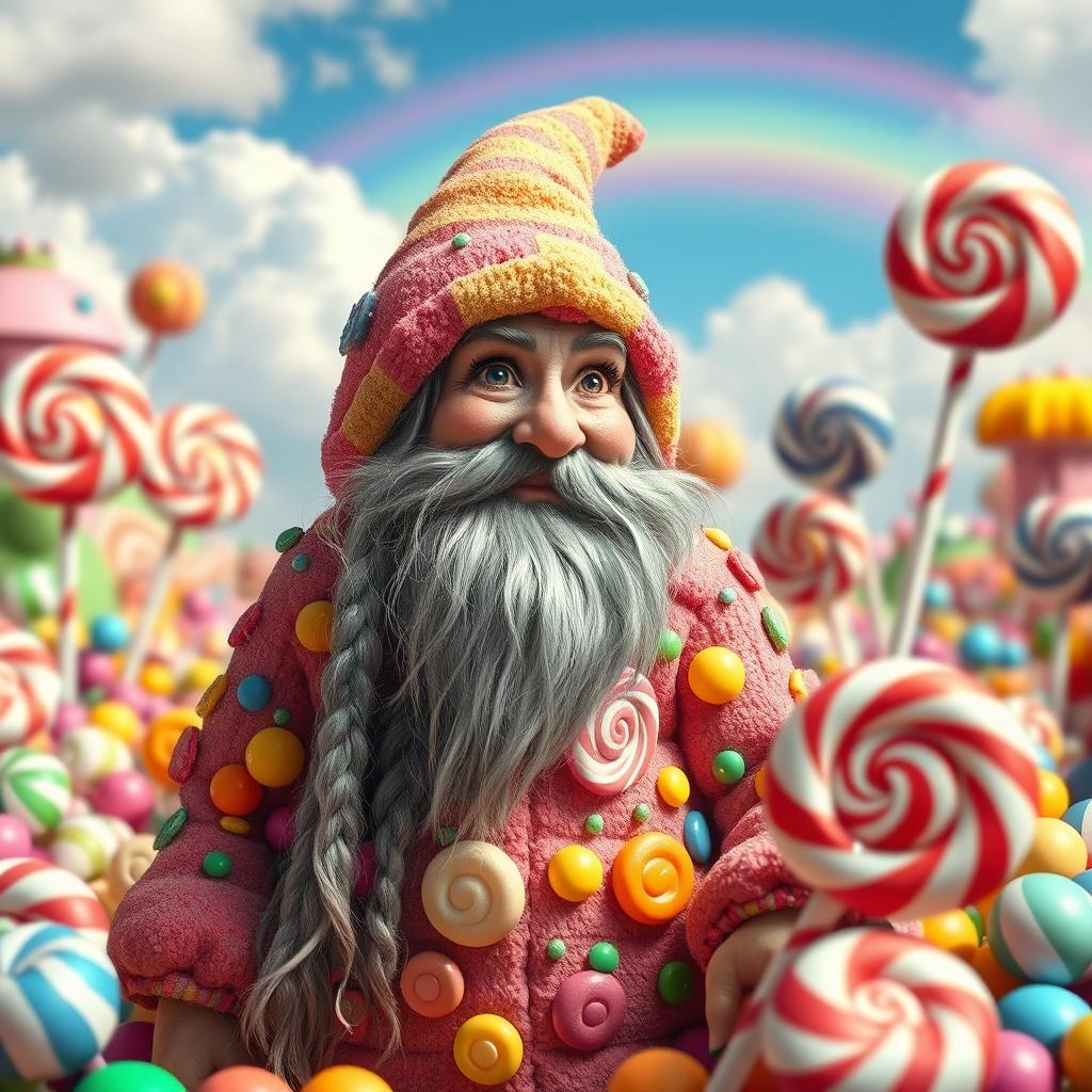 Whimsical Candyland Adventure with an Enchanting Dwarf