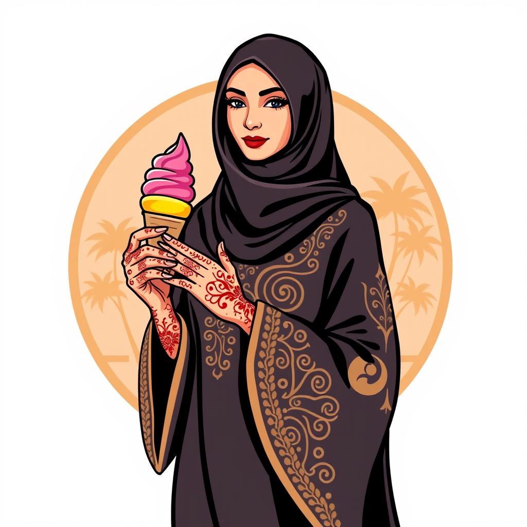 A logo design featuring a traditional Gulf-style woman from Jeddah