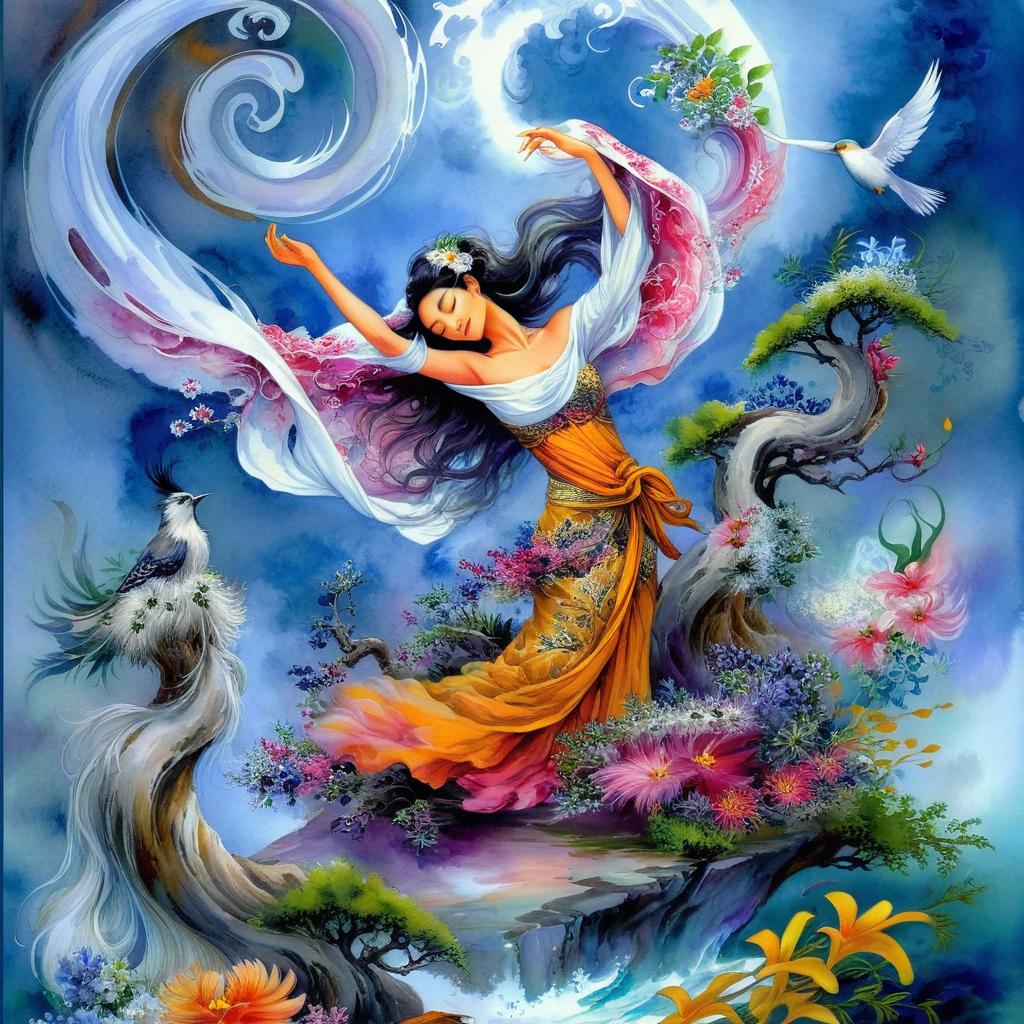 Enchanting Moonlit Fairy Scene