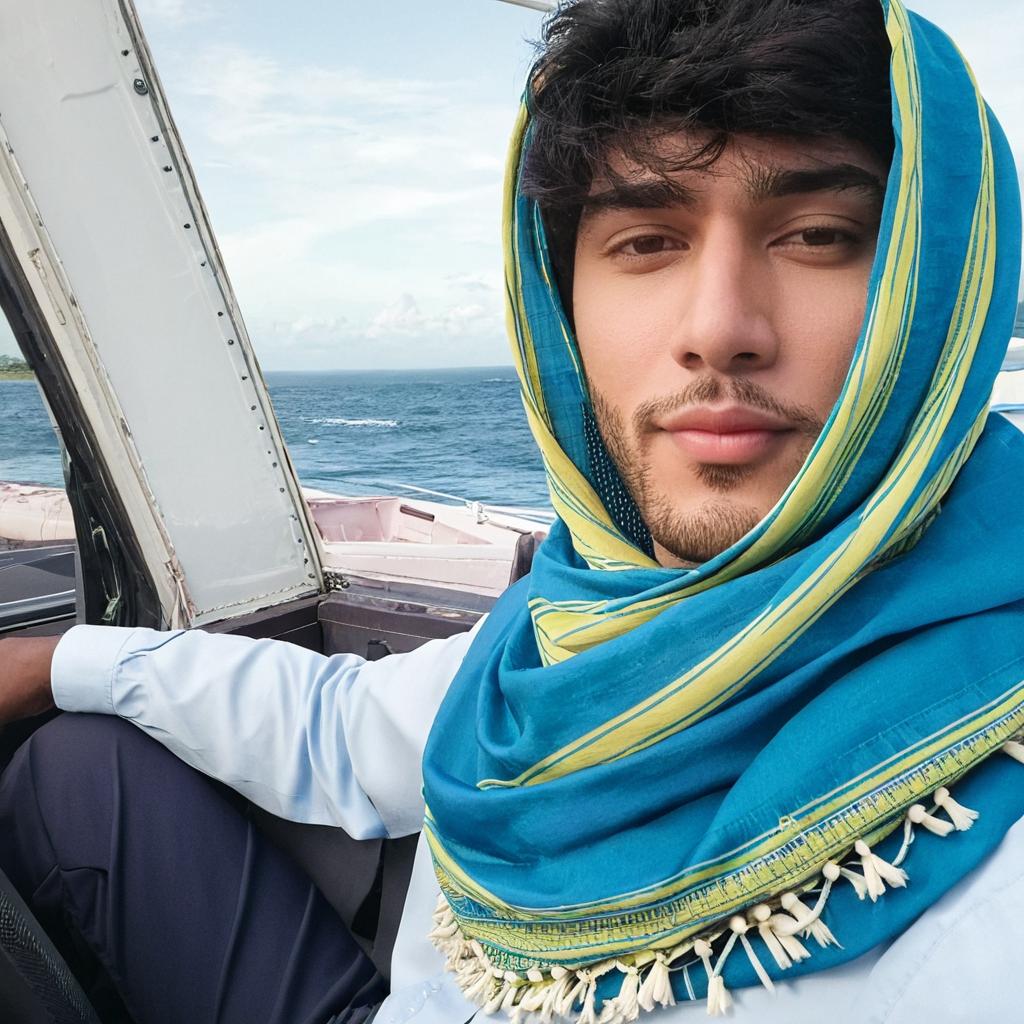 Capturing Style: A Selfie in a Blue Dream Car