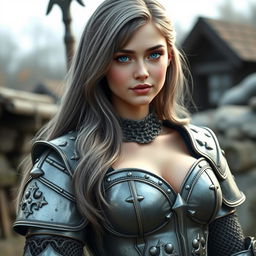 A very busty Ukrainian cleric, depicted as a slender and cute 20-year-old girl